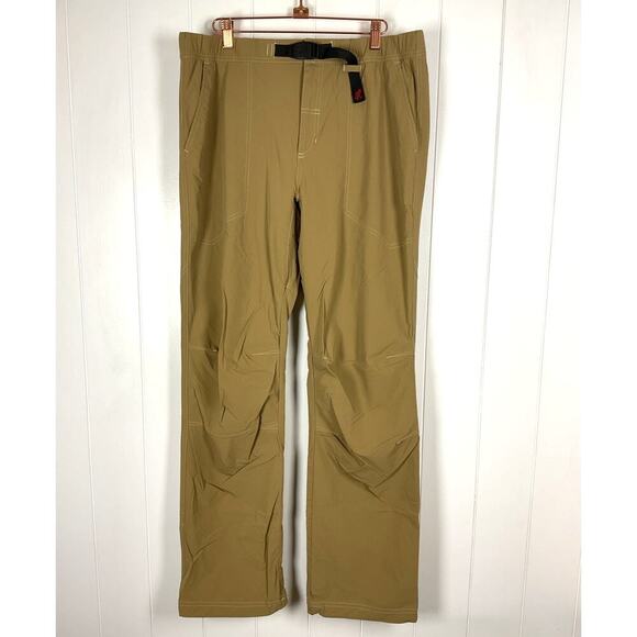 Gramicci Men's Tan Elastic Waist Builtin Belt Hiking Pants Size Large 32" inseam - Picture 1 of 9